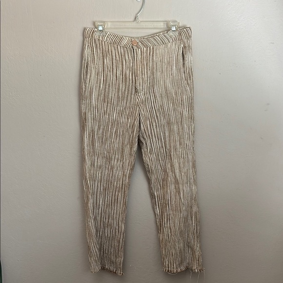 Free People Tan Cotton Pants Relaxed Fit size 2 - Picture 1 of 9